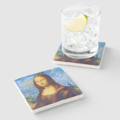 Mona Lisa und Van Gogh Steinuntersetzer (Seitenansicht)