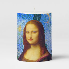 Mona Lisa und Van Gogh Stumpenkerze
