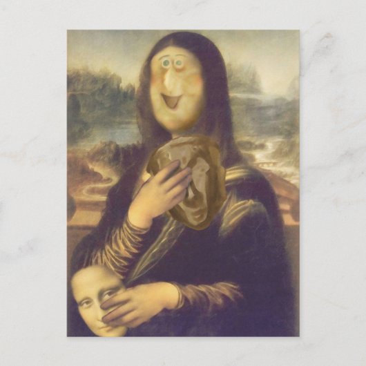 Mona Lisa Unentschlossen Postkarte (Vorderseite)