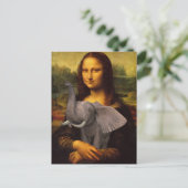 Mona Lisa unterstützt Elefantenbewusstsein Postkarte (Stehend Vorderseite)