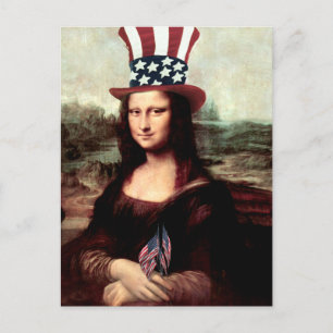 Mona Lisa USA Unabhängigkeitstag  Postkarte