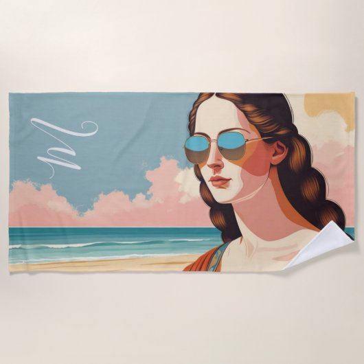 Mona Lisa Vacation Vibes  Strandtuch (Vorderseite)