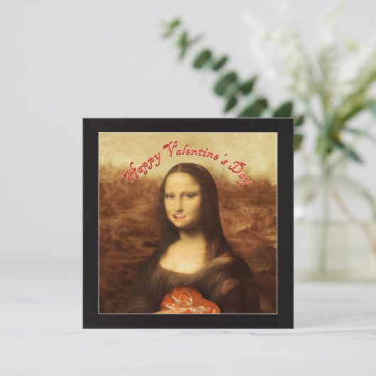 Mona Lisa Valentinstag Einladung (Stehend Vorderseite)