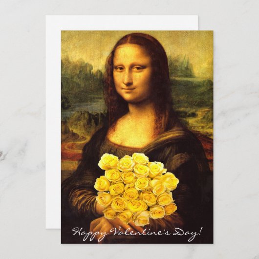Mona Lisa Valentinstag Feiertagskarte (Vorne/Hinten)