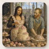 Mona Lisa & Van Gogh Backen Getränkeuntersetzer (Vorderseite)