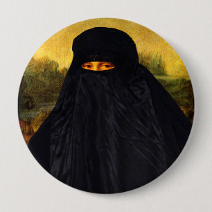 Mona Lisa versteckt hinter Burqa Button