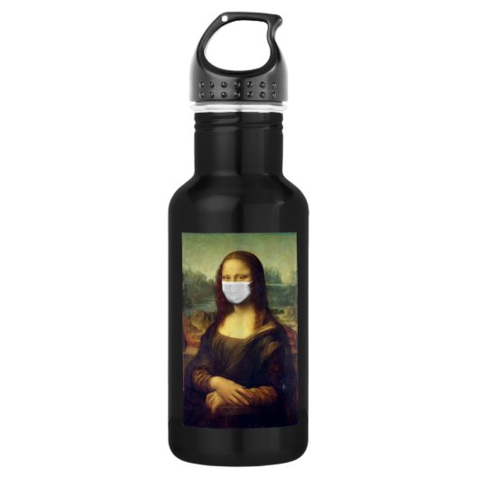 Mona Lisa Via Corona Virus Edelstahlflasche (Vorderseite)
