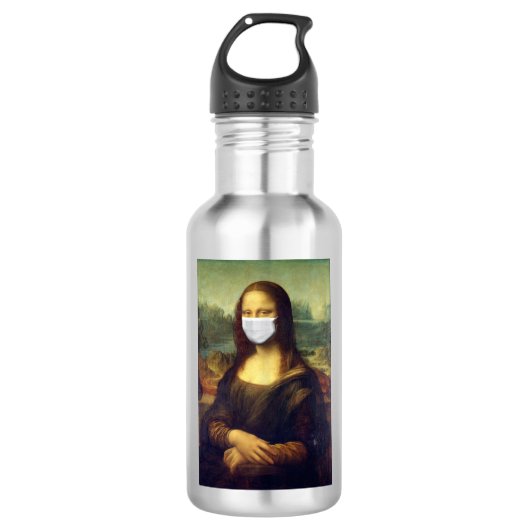 Mona Lisa Via Corona Virus Edelstahlflasche (Vorderseite)
