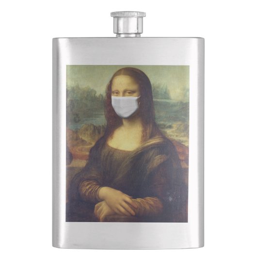 Mona Lisa Via Corona Virus Flachmann (Vorderseite)