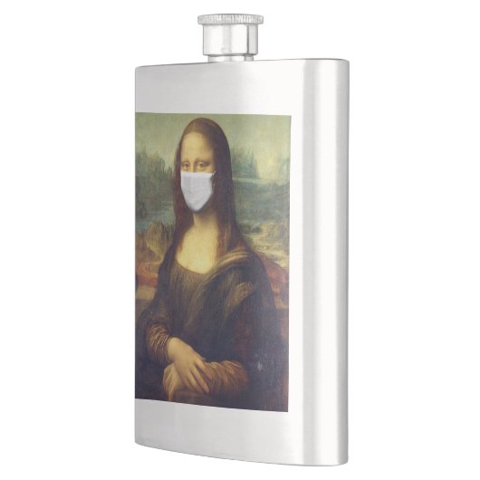 Mona Lisa Via Corona Virus Flachmann (Links)