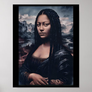 Mona Lisa von Alphaone Black Afro Queen Black Hist Poster