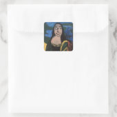 Mona Lisa von Joel Anderson Quadratischer Aufkleber (Tasche)