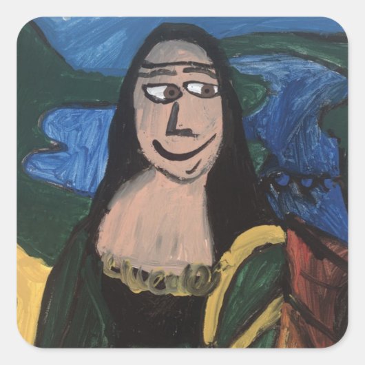 Mona Lisa von Joel Anderson Quadratischer Aufkleber (Vorderseite)