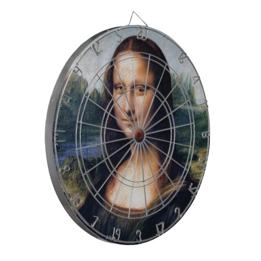 Mona Lisa von Leonardo da Vinci Dartscheibe (Vorderseite Links)