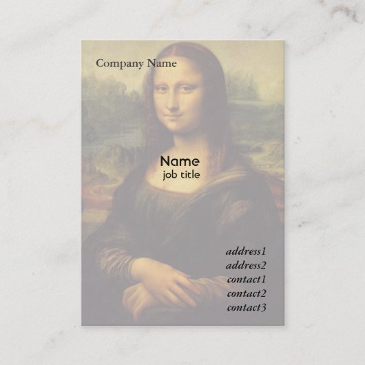 Mona Lisa von Leonardo Da Vinci Visitenkarte (Vorderseite)