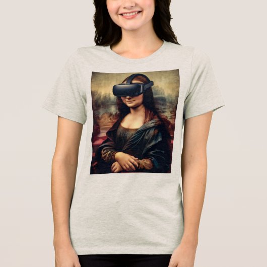 Mona Lisa VR Headset Tri-Blend Shirt (Vorderseite)