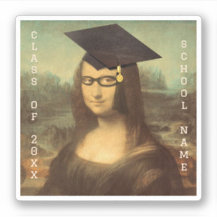 Mona Lisa w Glasses Abschluss Aufkleber
