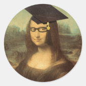 Mona Lisa w Glasses Abschluss Runder Aufkleber (Vorderseite)