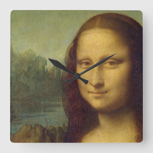 Mona Lisa Wall Clock Quadratische Wanduhr (Vorderseite)
