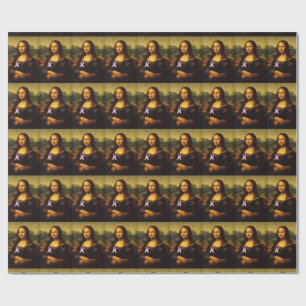 Mona Lisa Wearing Pink Ribbon Geschenkpapier