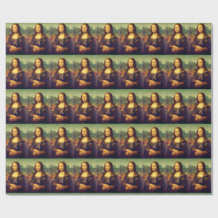 Mona Lisa Wearing Puzzle Ribbon Geschenkpapier