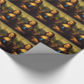 Mona Lisa Wears Blue Ribbon Geschenkpapier (Ecke)