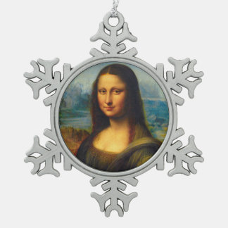 Mona Lisa Weihnachtsbaumanhänger Schneeflocken Zinn-Ornament