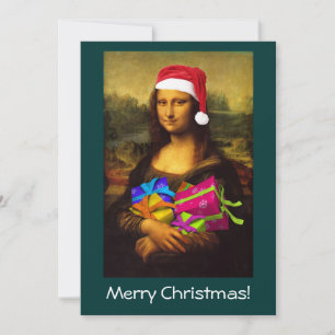Mona Lisa Weihnachtsmann Einladung