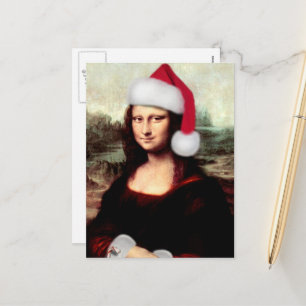 Mona Lisa Weihnachtsmannmütze Weihnachten