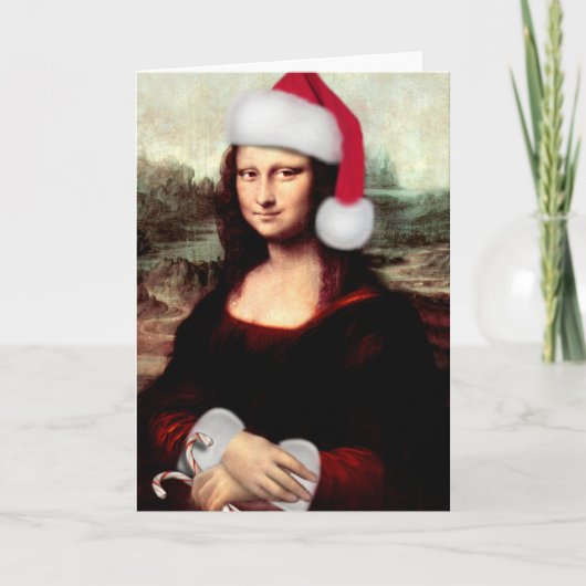 Mona Lisa Weihnachtsmannmütze Weihnachten (Vorderseite)