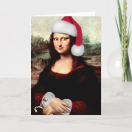 Mona Lisa Weihnachtsmannmütze Weihnachten