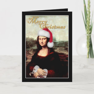 Mona Lisa Weihnachtsmannmütze Weihnachten
