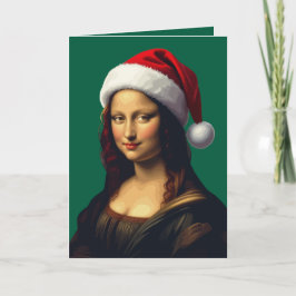 Mona Lisa Weihnachtsmannmütze Weihnachten Feiertag