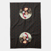 Mona Lisa Weihnachtsmannmütze Weihnachten Geschirrtuch (Vertikal)
