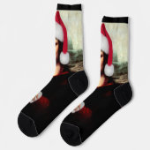 Mona Lisa Weihnachtsmannmütze Weihnachten Socken (Linkes Detail)