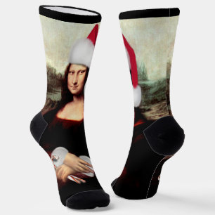 Mona Lisa Weihnachtsmannmütze Weihnachten Socken