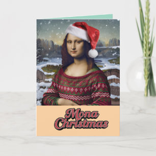 Mona Lisa Weihnachtspullover Feiertagskarte