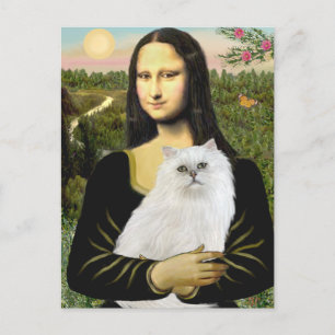 Mona Lisa - Weiße persische Katze 13 Postkarte