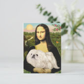 Mona Lisa - Weißpekingese (#4) Postkarte (Stehend Vorderseite)