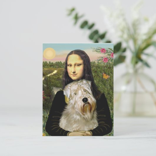 Mona Lisa - Wheaten Terrier 1 Postkarte (Stehend Vorderseite)