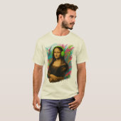 Mona Lisa with Headphones - Neon Graffiti Style on T-Shirt (Vorne ganz)