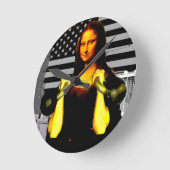Mona Lisa with KettleBells Runde Wanduhr (Winkel)
