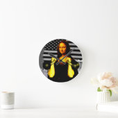 Mona Lisa with KettleBells Runde Wanduhr (Zuhause)
