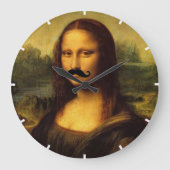 Mona Lisa With Mustache Große Wanduhr (Vorderseite)