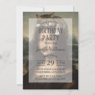 Mona Lisa With Sleeping Cat                        Einladung