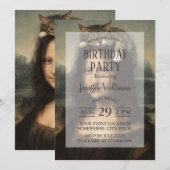 Mona Lisa With Sleeping Cat                        Einladung (Vorne/Hinten)