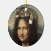 Mona Lisa With Sleeping Cat                        Keramik Ornament (Links)