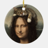 Mona Lisa With Sleeping Cat                        Keramik Ornament (Hinten)