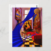 Mona-lisa-Zimmer Postkarte (Vorne/Hinten)