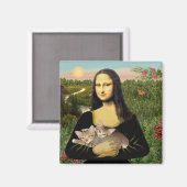 Mona Lisa - Zwei getigerte Kätzchen Magnet (Vorderseite/Rückseite)